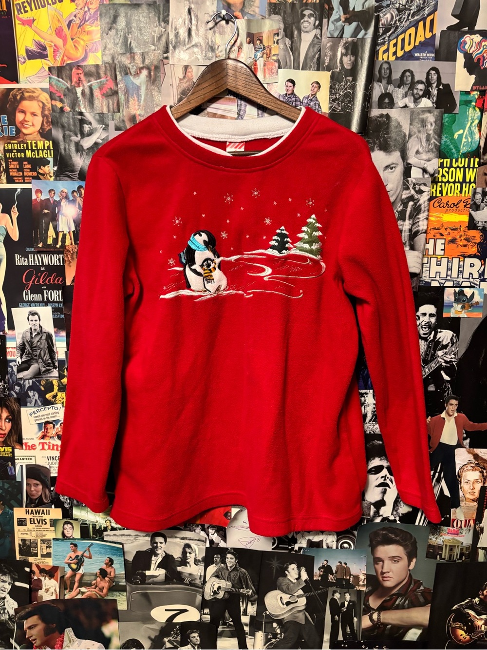 Women's Red Penguin Holiday Sweatshirt
